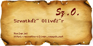 Szvatkó Olivér névjegykártya